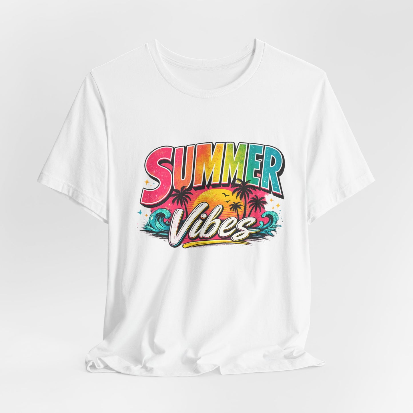 Summer Vibes T-Shirt – Colorful Retro Beach Tee