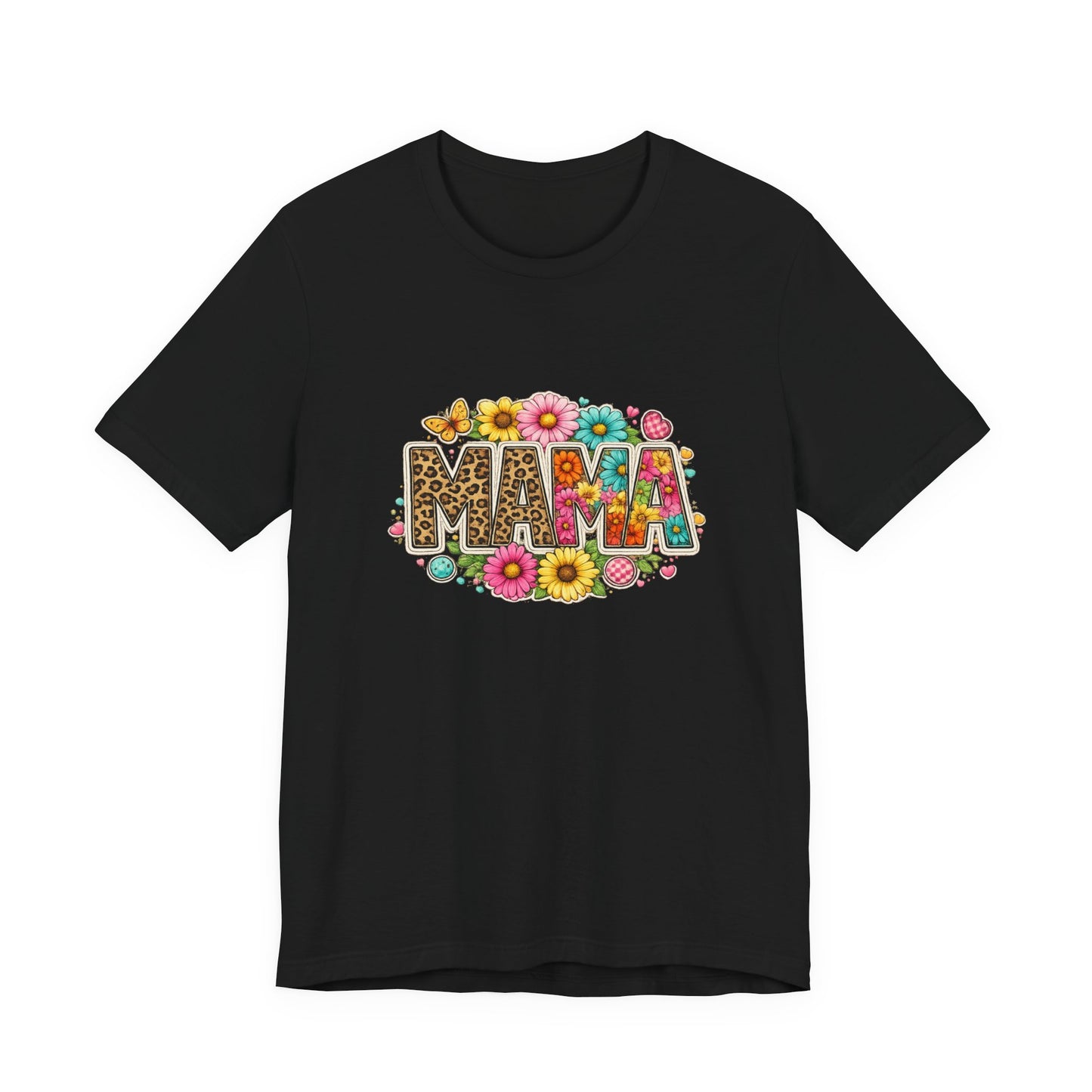 "Mama" Floral & Leopard Print T-Shirt