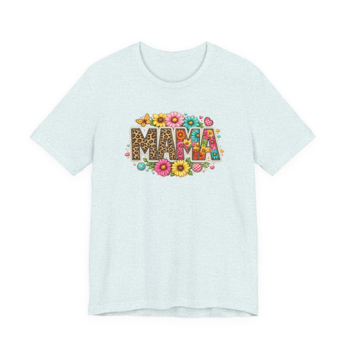Mama Floral Leopard T-Shirt – Colorful 'MAMA' Graphic Tee