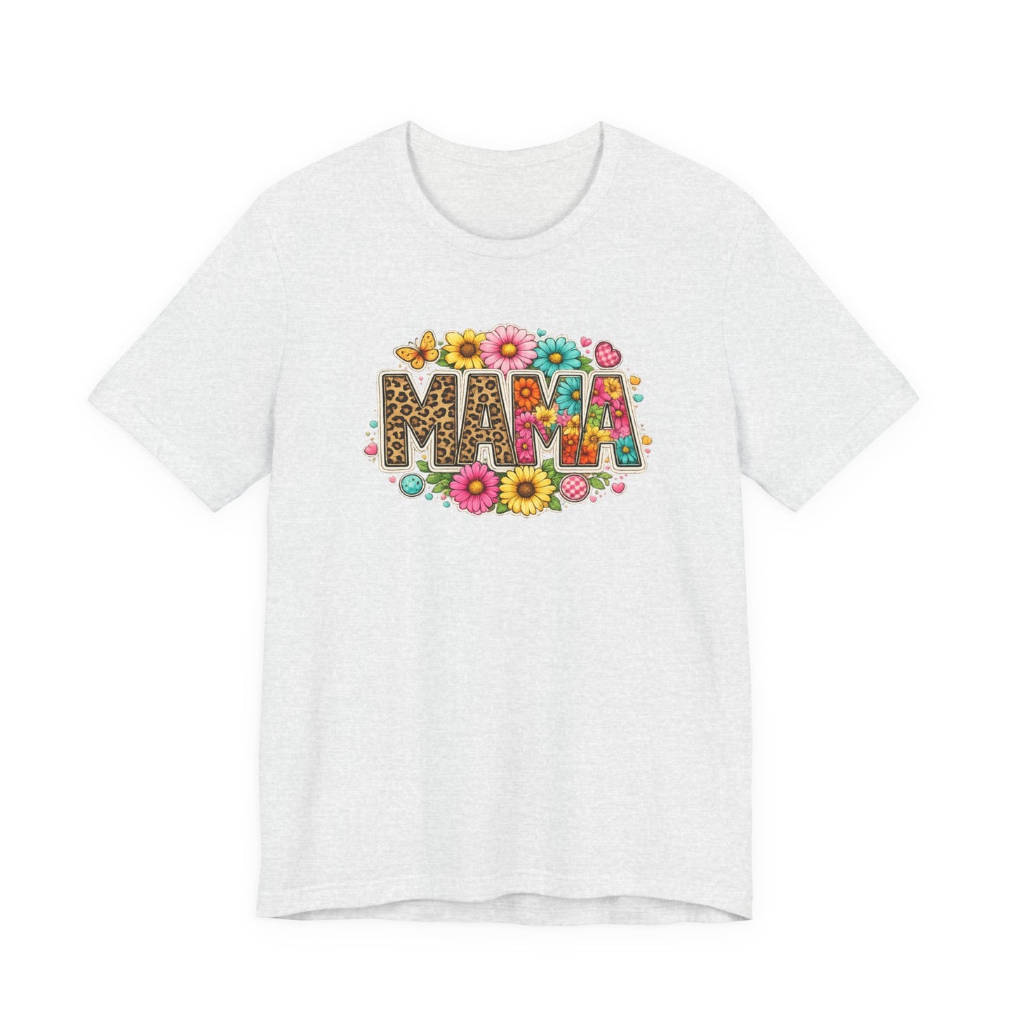 Mama Floral Leopard T-Shirt – Colorful 'MAMA' Graphic Tee
