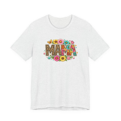 Mama Floral Leopard T-Shirt – Colorful 'MAMA' Graphic Tee