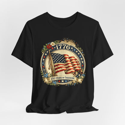 1776 American Flag Tee – 250 Years of Freedom Patriotic T-Shirt