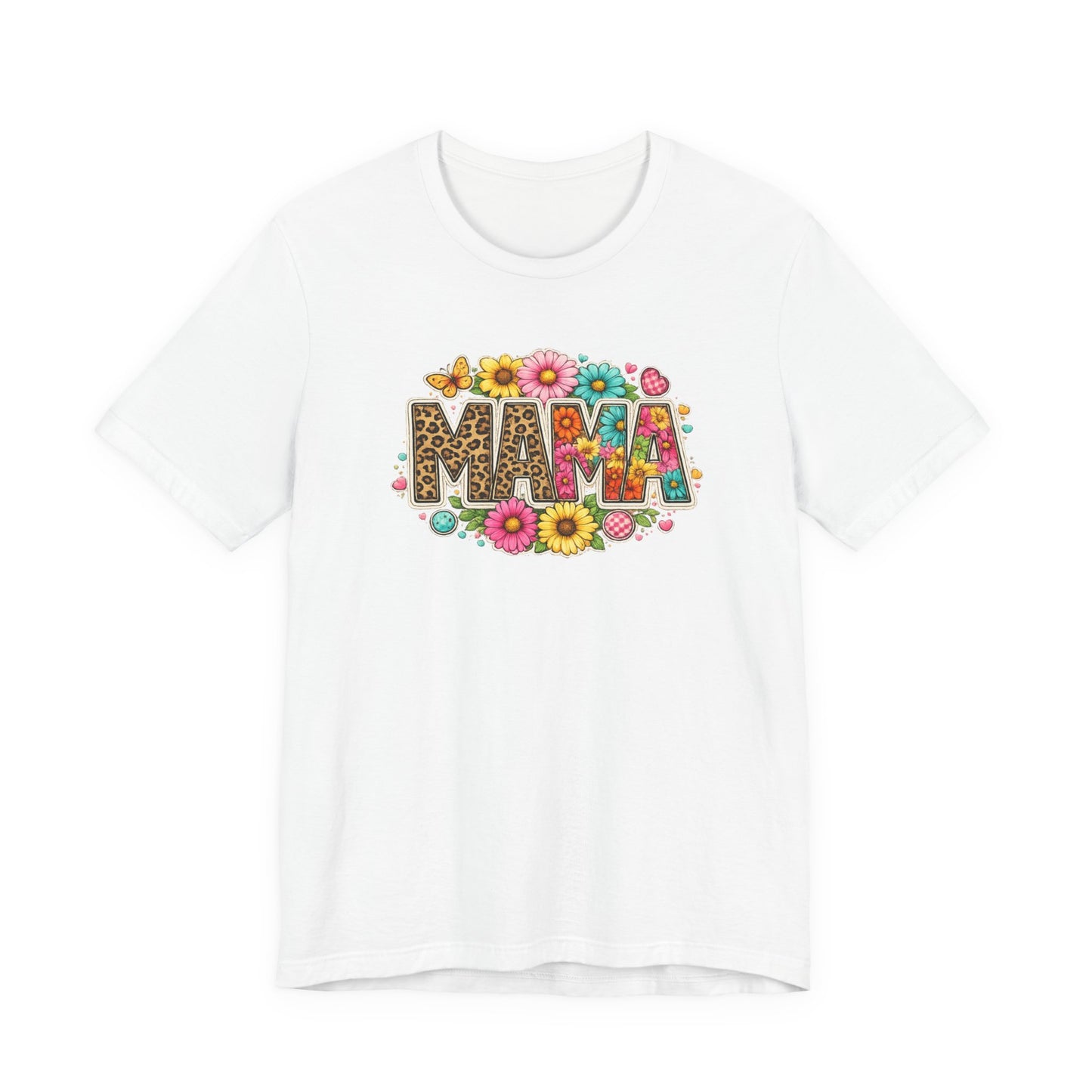 Mama Floral Leopard T-Shirt – Colorful 'MAMA' Graphic Tee