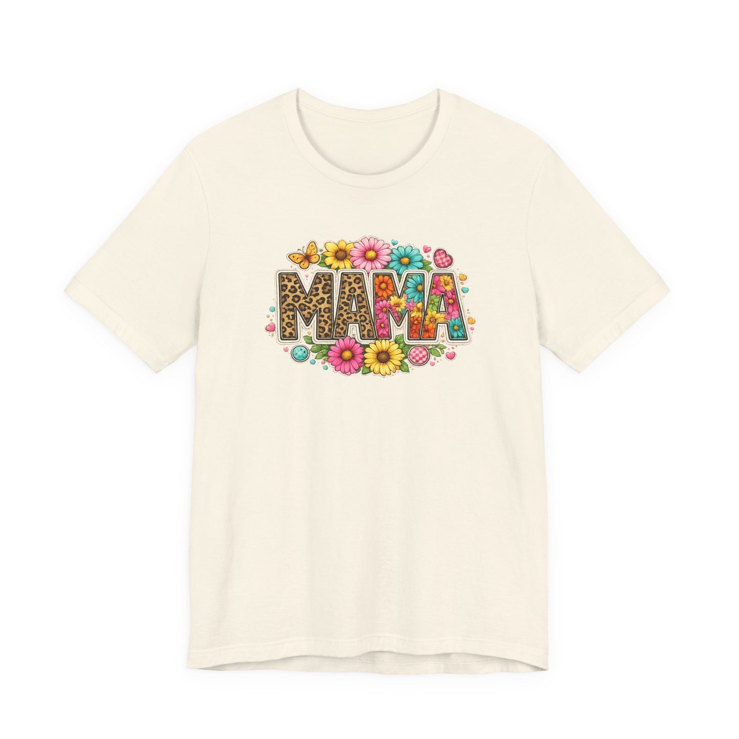 Mama Floral Leopard T-Shirt – Colorful 'MAMA' Graphic Tee