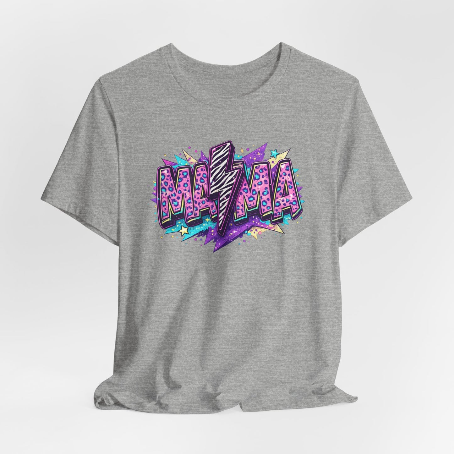 Mama Lightning Bolt T-Shirt — Colorful Graffiti Mom Graphic Tee