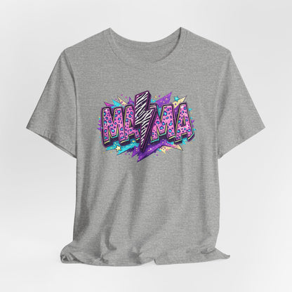 Mama Lightning Bolt T-Shirt — Colorful Graffiti Mom Graphic Tee