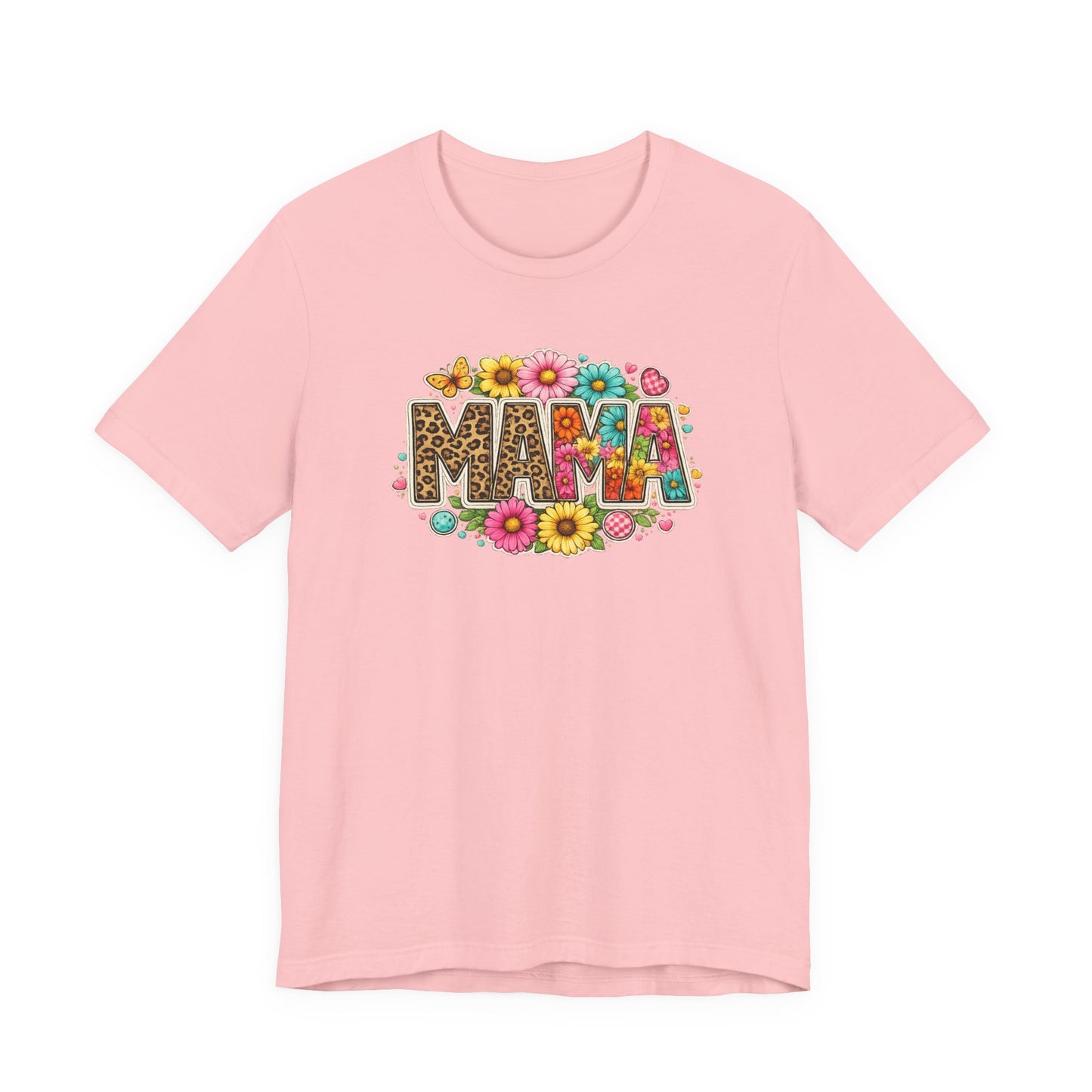 Mama Floral Leopard T-Shirt – Colorful 'MAMA' Graphic Tee