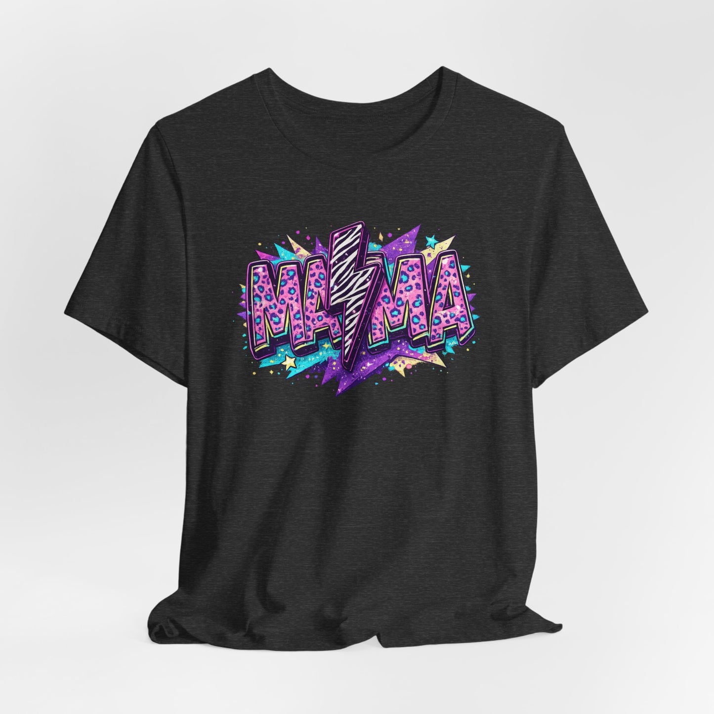 Mama Lightning Bolt T-Shirt — Colorful Graffiti Mom Graphic Tee