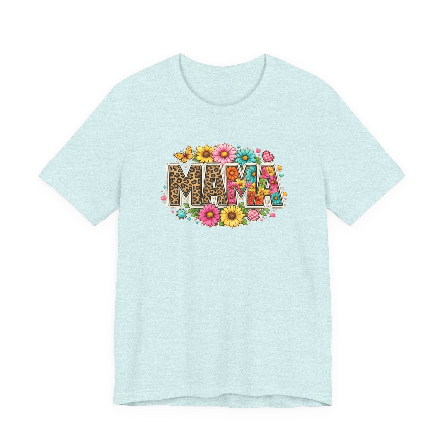 Mama Floral Leopard T-Shirt – Colorful 'MAMA' Graphic Tee