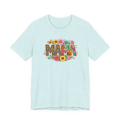 Mama Floral Leopard T-Shirt – Colorful 'MAMA' Graphic Tee