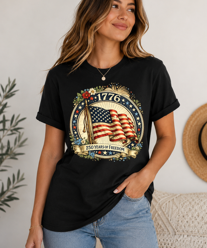 1776 American Flag Tee – 250 Years of Freedom Patriotic T-Shirt