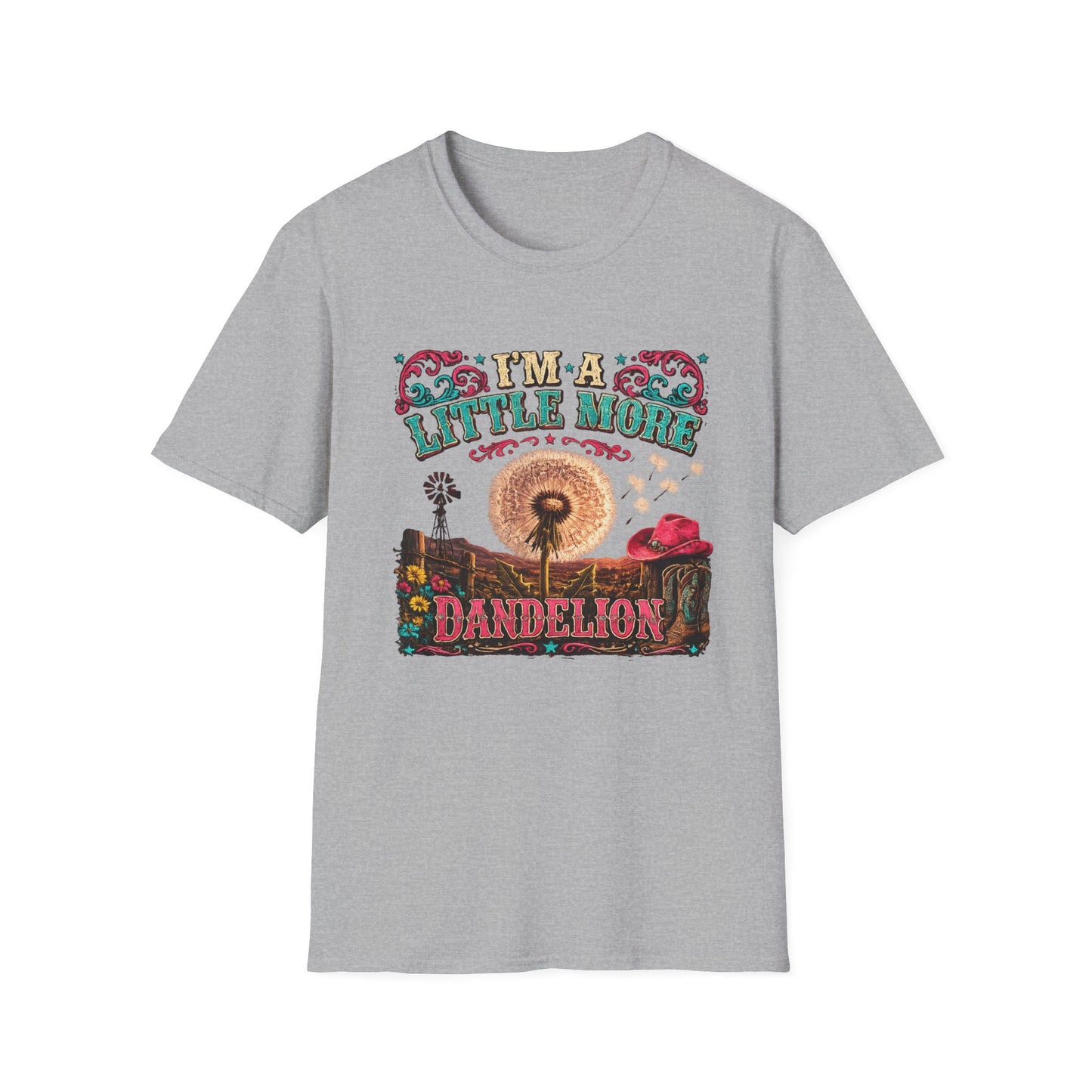 Dandelion Gratitude T-Shirt — "I'm a Little More Dandelion" Vintage Nature Graphic Tee