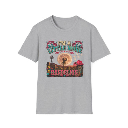 Dandelion Gratitude T-Shirt — "I'm a Little More Dandelion" Vintage Nature Graphic Tee