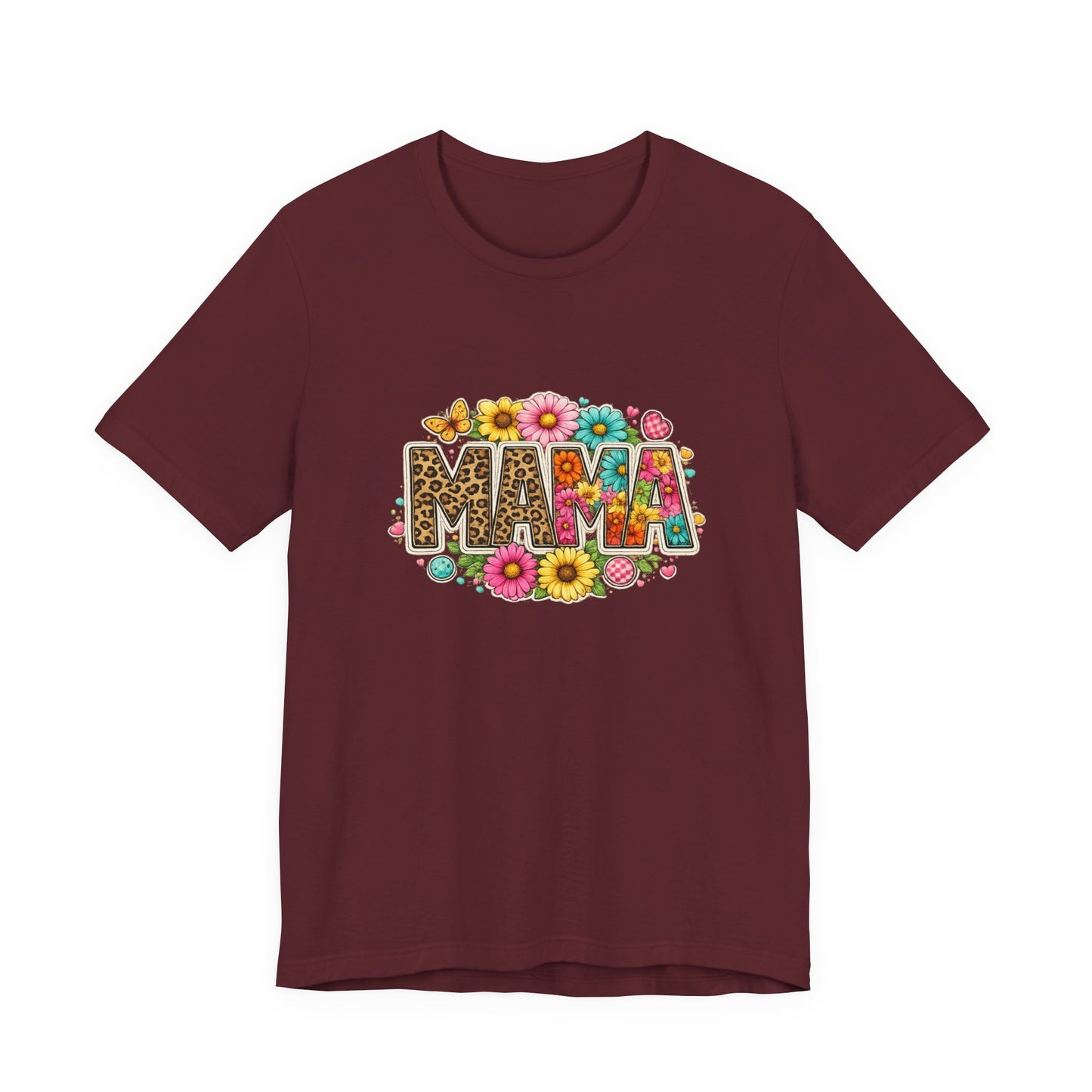 "Mama" Floral & Leopard Print T-Shirt