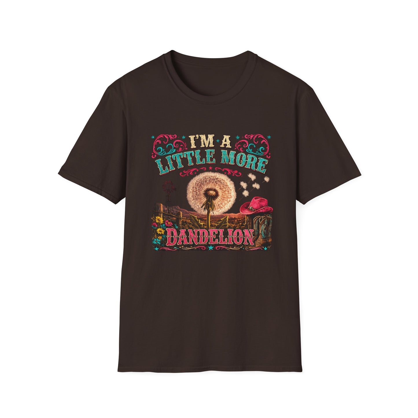 Dandelion Gratitude T-Shirt — "I'm a Little More Dandelion" Vintage Nature Graphic Tee