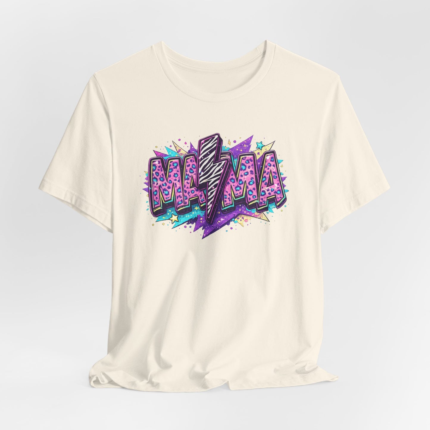 Mama Lightning Bolt T-Shirt — Colorful Graffiti Mom Graphic Tee