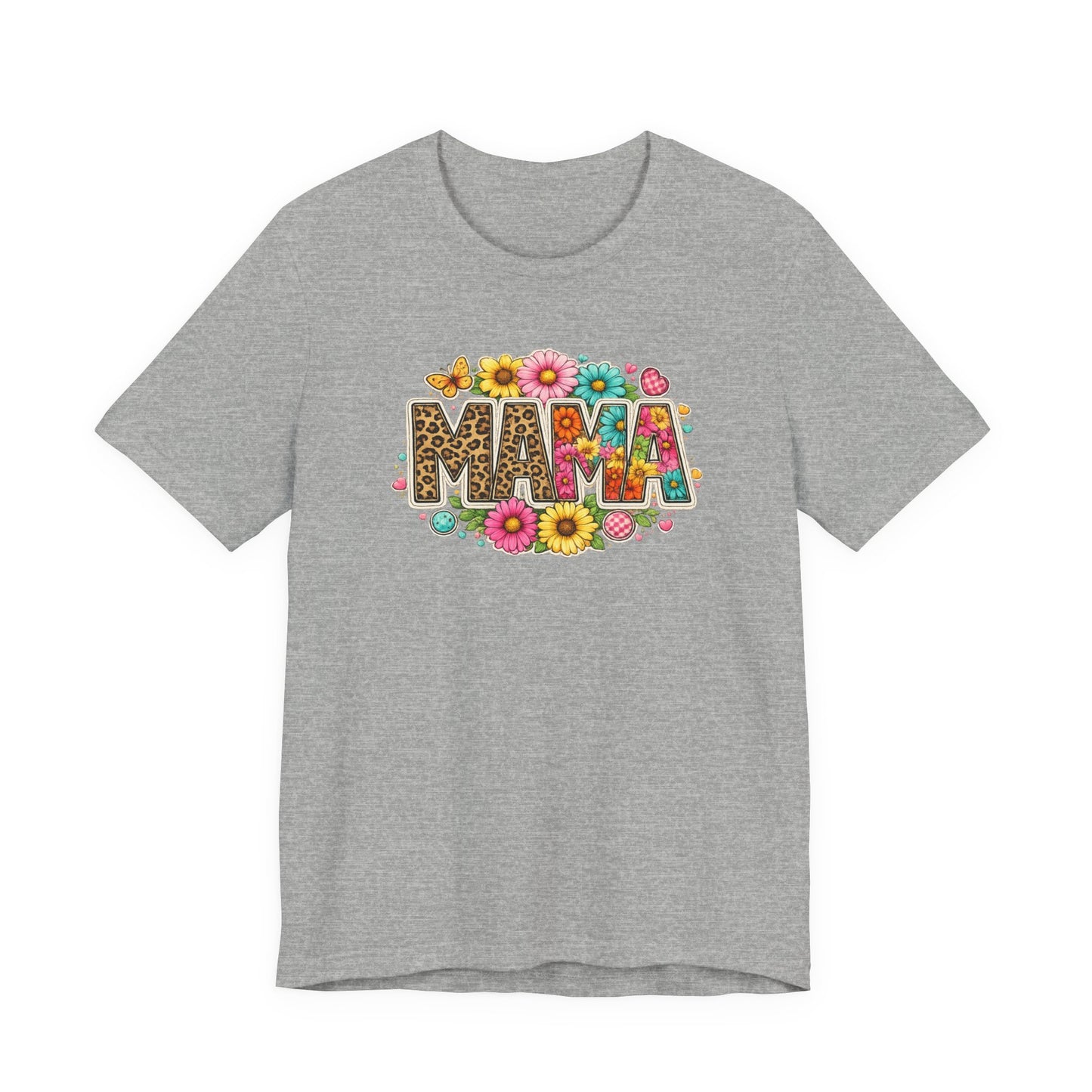 Mama Floral Leopard T-Shirt – Colorful 'MAMA' Graphic Tee