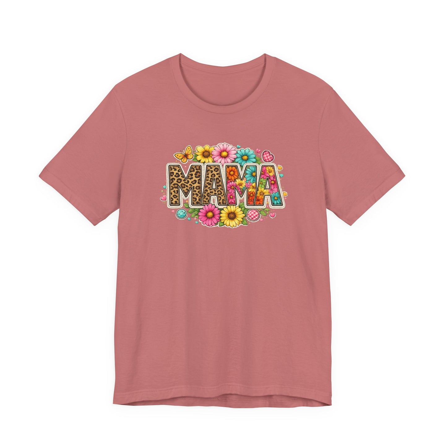 Mama Floral Leopard T-Shirt – Colorful 'MAMA' Graphic Tee