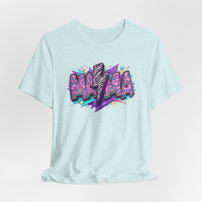 Mama Lightning Bolt T-Shirt — Colorful Graffiti Mom Graphic Tee