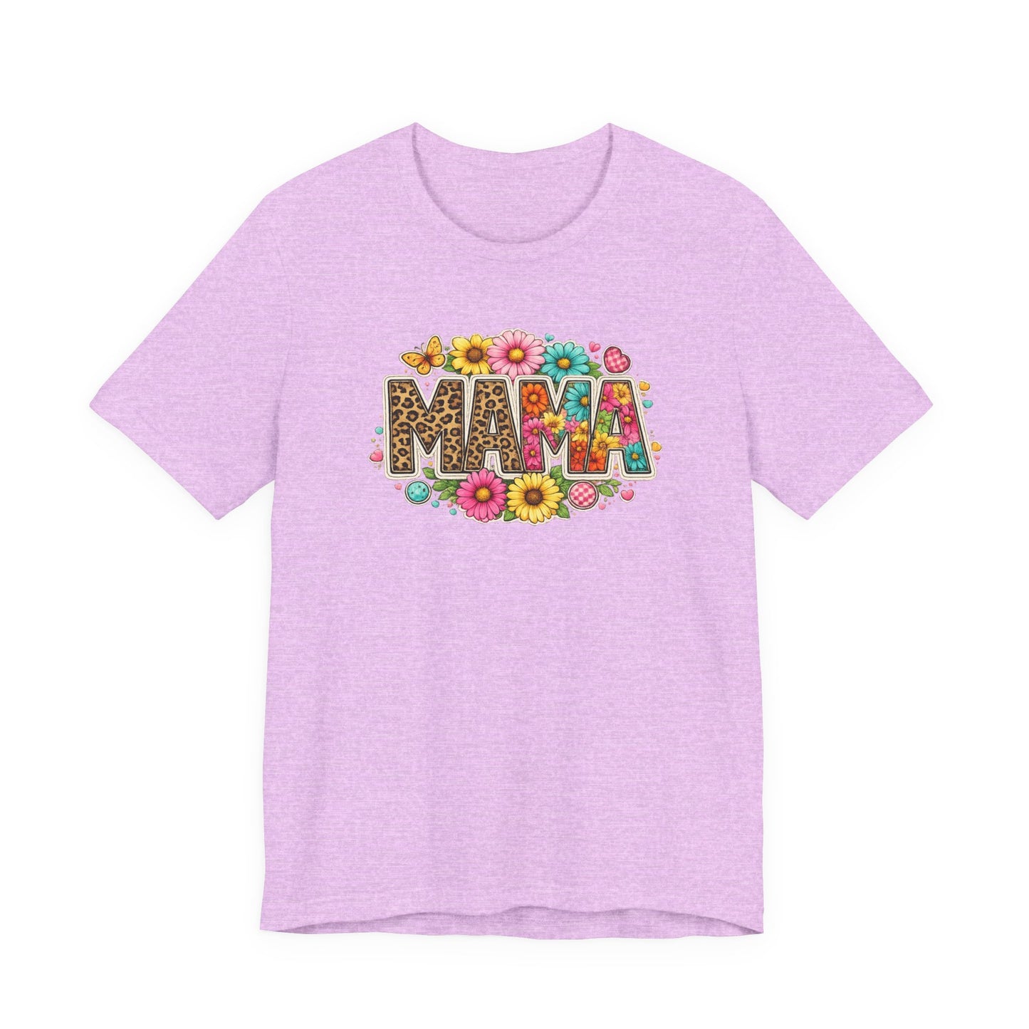 Mama Floral Leopard T-Shirt – Colorful 'MAMA' Graphic Tee