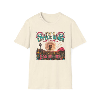 Dandelion Gratitude T-Shirt — "I'm a Little More Dandelion" Vintage Nature Graphic Tee