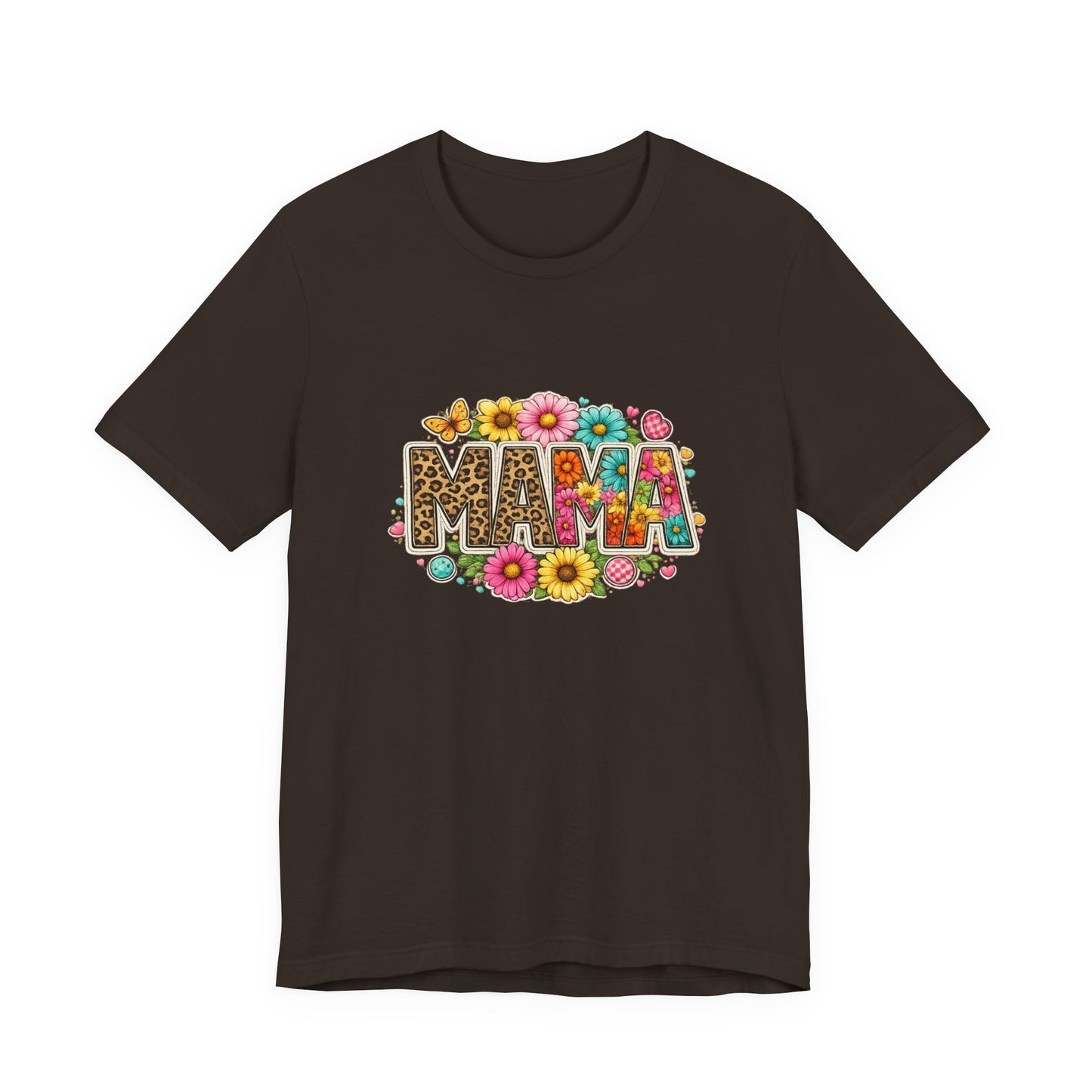 "Mama" Floral & Leopard Print T-Shirt