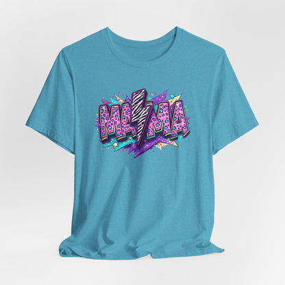 Mama Lightning Bolt T-Shirt — Colorful Graffiti Mom Graphic Tee